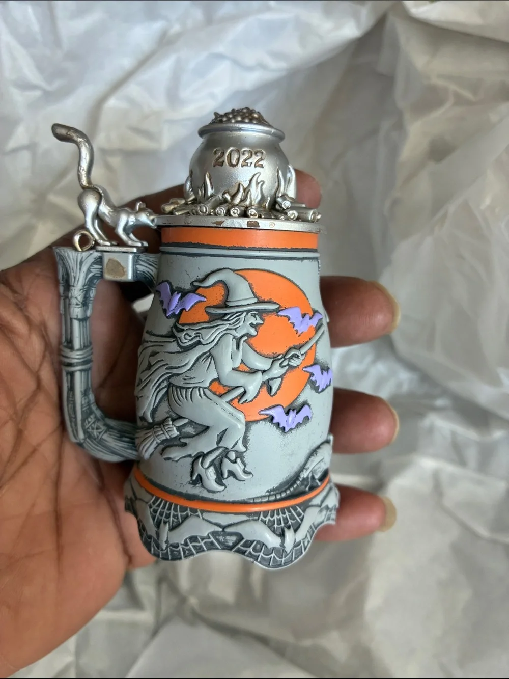 Hallmark Orange and Silver Halloween Stein Keepsake Ornament